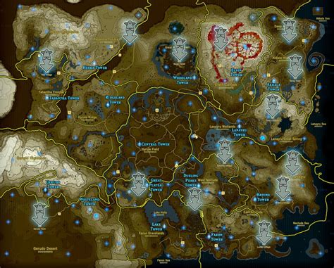 legend of zelda breath of the wild interactive map|zelda botw complete map.